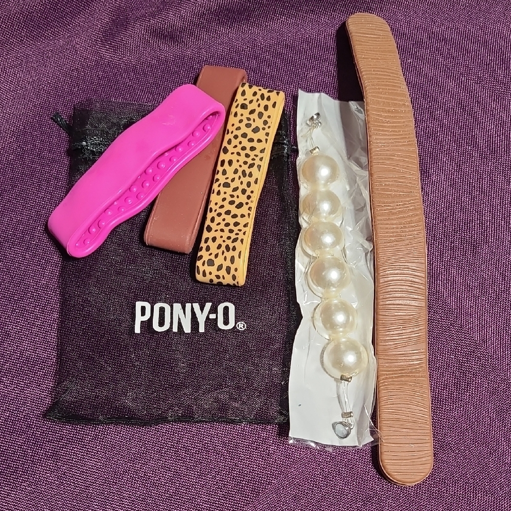 Pony-O & BUNBARZ Pink and Brown Hair Accessories Set